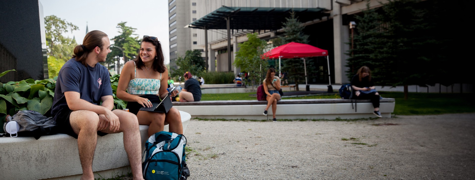 students on campus
